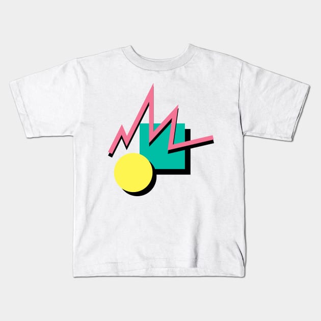 Retro 90s Aesthetic Vaporwave Pattern Kids T-Shirt by MeatMan